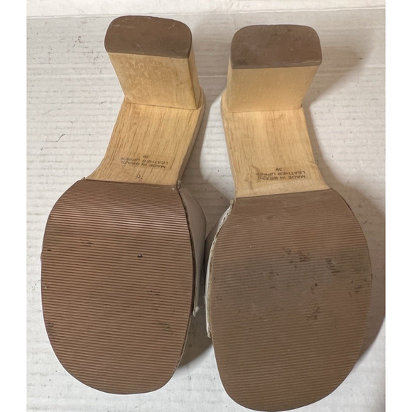 Lady Stork Shoes Wooden Slip on Sandals Size 39 US 8.5 Gray - Picture 9 of 10